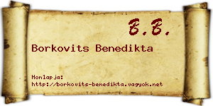Borkovits Benedikta névjegykártya
